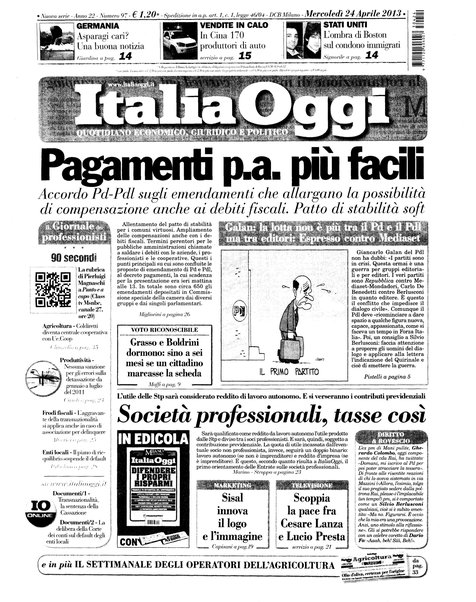 Italia oggi : quotidiano di economia finanza e politica